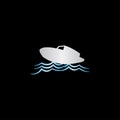 Creative boat wave logo vector