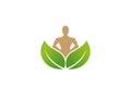 Creative Body Yoga Meditation Logo Royalty Free Stock Photo