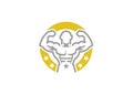 Creative Bodybuilder Circle Logo