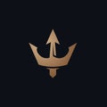 Creative bold trident logo vector concept for company identity Royalty Free Stock Photo