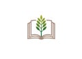 Creative Book Green Plant Logo