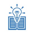 Creative, book, icon. Blue color design