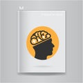 Creative brain Idea concept on blank book cover Royalty Free Stock Photo