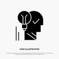 Creative, Brain, Idea, Light bulb, Mind, Personal, Power, Success solid Glyph Icon vector Royalty Free Stock Photo