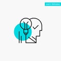 Creative, Brain, Idea, Light bulb, Mind, Personal, Power, Success turquoise highlight circle point Vector icon Royalty Free Stock Photo