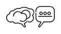 Creative Brain with Speech Bubble Icon for Idea Generation, vector design Generative AI Royalty Free Stock Photo