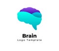 Creative brain vector logo template. Abstract educational status sign. Science medicine element. Digital research Royalty Free Stock Photo