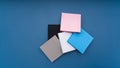 Creative Brainstorming Five Sticky Note Stacks in Various Colors Royalty Free Stock Photo