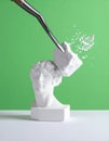 Creative Breakthrough - Chisel Deconstructs a Plaster Bust Royalty Free Stock Photo