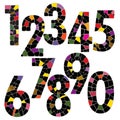 Creative brick number alphabet font style