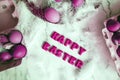 Happy Easter background, chicken eggs Royalty Free Stock Photo