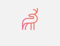 Creative bright gradient linear deer logo icon Royalty Free Stock Photo