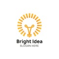 creative bright idea logo design template. bulb icon symbol design