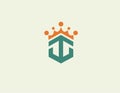 Creative bright logo icon anchor and crown