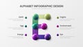 Creative bright multicolor character design illustration layout. Modern art E symbol graphics visualization template.