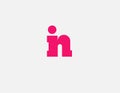 Bright pink logo icon letters I and N typography for company