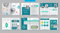 Creative brochure template. Design with cover, back and inner page for company profile, annual report, booklet.