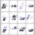 Creative brochure templates with colorful gradient geometric background. Covers design templates for flyer, leaflet