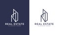 Creative building structure logo real estate, Line buildings logo, building properties logo design 