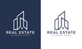 Creative building structure logo real estate, Line buildings logo, building properties logo design 