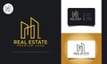 Creative building structure logo real estate, Line buildings logo, building properties logo design 