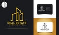 Creative building structure logo real estate, Line buildings logo, building properties logo design 