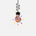 Creative bulb light idea abstract vector design template.Concept of ideas Royalty Free Stock Photo