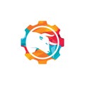Creative bull gear vector logo design. Royalty Free Stock Photo