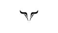 Creative Bull Buffalo Big Horn Head Logo Design Vector Icon