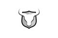 Creative Bull Shield Logo Design Symbol Vector Illustration Royalty Free Stock Photo