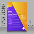 Creative business brochure flyer design with vibrant colors template design illustration