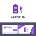 Creative Business Card and Logo template Accumulator, Battery, Power, Plug Vector Illustration Royalty Free Stock Photo