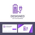 Creative Business Card and Logo template Accumulator, Battery, Power, Plug Vector Illustration Royalty Free Stock Photo