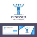 Creative Business Card and Logo template Activity, Discipline, Human, Physical, Strength Vector Illustration