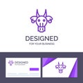 Creative Business Card and Logo template Adornment, Animals, Bull, Indian, Skull Vector Illustration Royalty Free Stock Photo