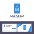 Creative Business Card and Logo template Application, Lock, Lock Application, Mobile, Mobile Application Vector Illustration Royalty Free Stock Photo