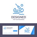 Creative Business Card and Logo template Boat, Kayak, Canada Vector Illustration