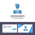 Creative Business Card and Logo template Boss, Ceo, Head, Leader, Mr Vector Illustration