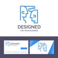 Creative Business Card and Logo template Brain, Communication, Human, Interaction Vector Illustration