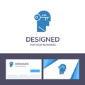 Creative Business Card and Logo template Brain, Key, Lock, Mind, Unlock Vector Illustration Royalty Free Stock Photo