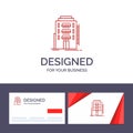 Creative Business Card and Logo template Building, City, Dormitory, Hostel, Hotel Vector Illustration