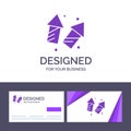 Creative Business Card and Logo template Celebrate, Christmas, Crackers, Diwali, Fireworks, New Year Vector Illustration Royalty Free Stock Photo