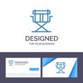Creative Business Card and Logo template Chair, Director, Directors, Foldable Vector Illustration