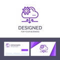 Creative Business Card and Logo template Cloud, Setting, Gear, Arrow Vector Illustration Royalty Free Stock Photo