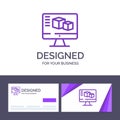 Creative Business Card and Logo template Computer, Monitor, Box, Computing Vector Illustration Royalty Free Stock Photo