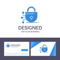 Creative Business Card and Logo template Digital, Lock, Technology Vector Illustration