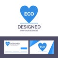 Creative Business Card and Logo template Eco, Heart, Love, Environment Vector Illustration Royalty Free Stock Photo