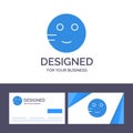 Creative Business Card and Logo template Embarrassed, Emojis, School, Study Vector Illustration