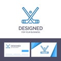 Creative Business Card and Logo template Emblem, Hockey, Ice, Stick, Sticks Vector Illustration Royalty Free Stock Photo