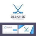 Creative Business Card and Logo template Emblem, Hockey, Ice, Stick, Sticks Vector Illustration Royalty Free Stock Photo